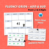Fluency Grids - Add and Subtract from 1, 2 & 3 Digits