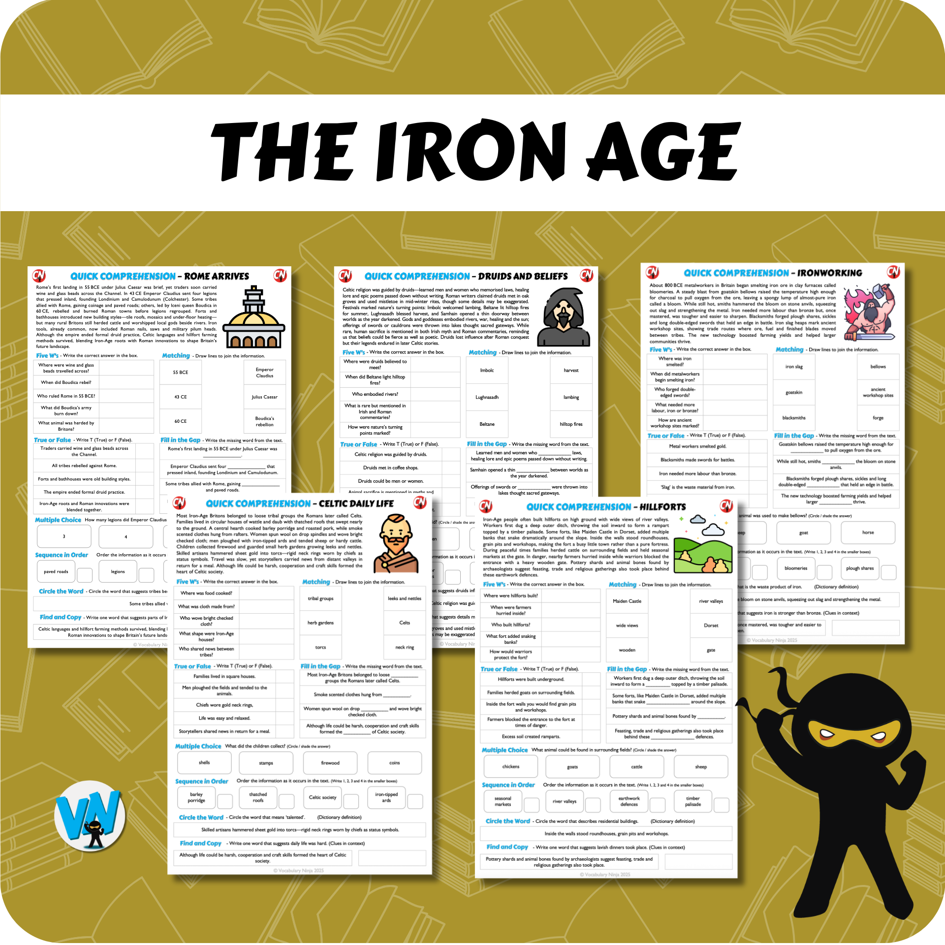 Quick Comprehension Topic Bundle - Y5 Iron Age
