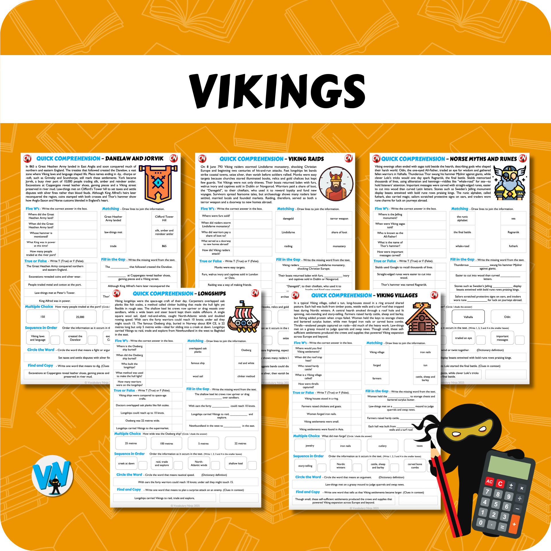 Quick Comprehension Topic Bundle - Y6 Vikings