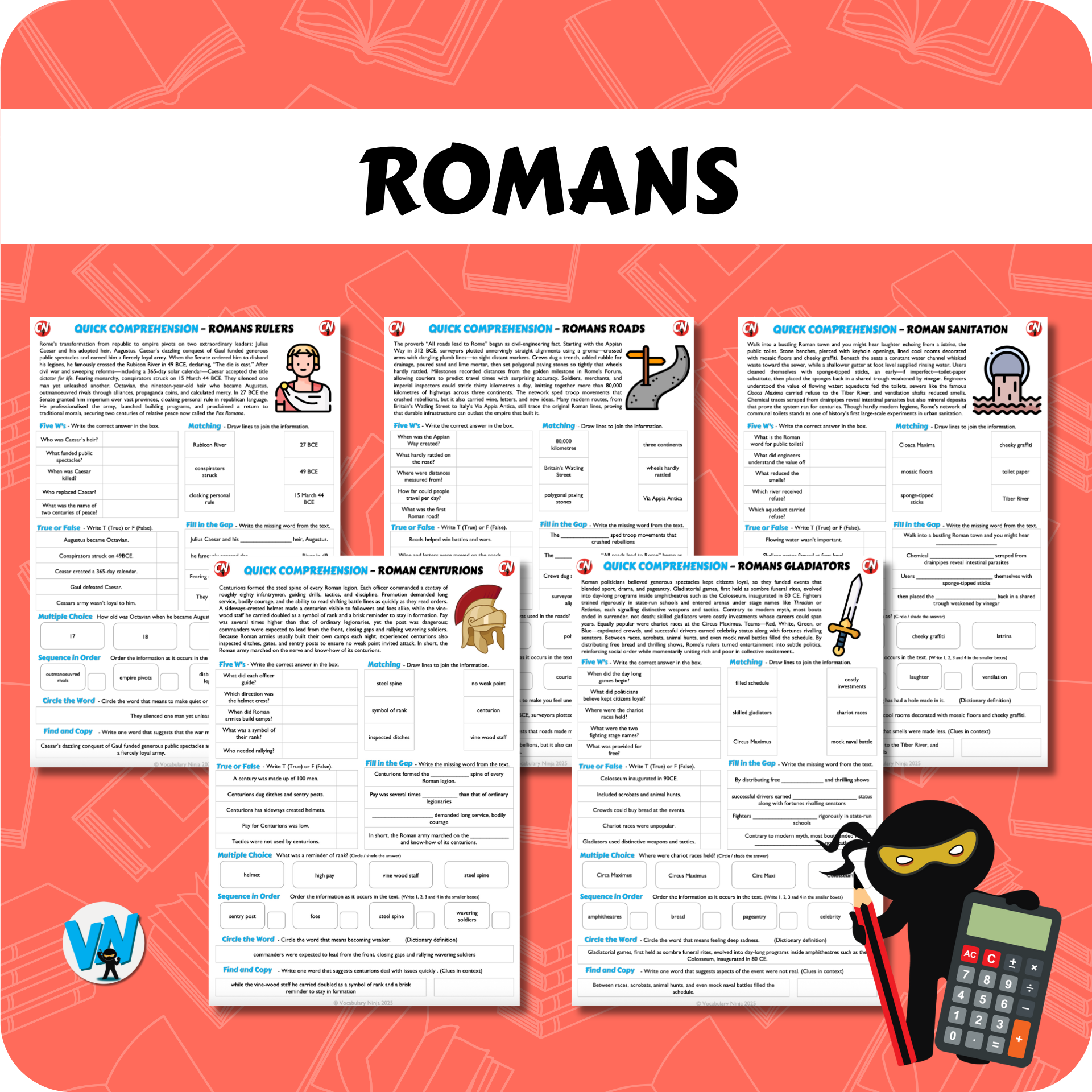 Quick Comprehension Topic Bundle - Y6 Romans