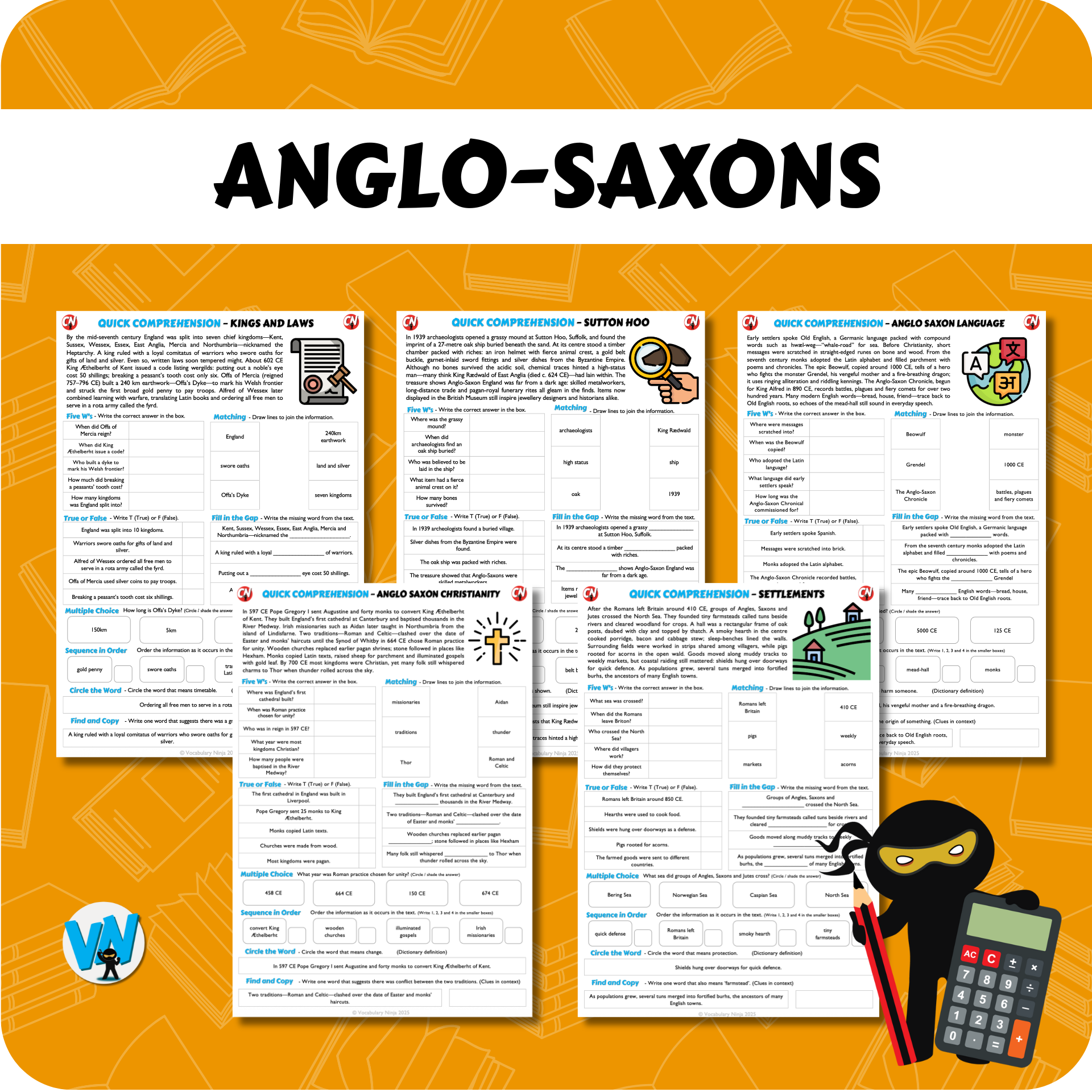 Quick Comprehension Topic Bundle - Y6 Anglo-Saxons