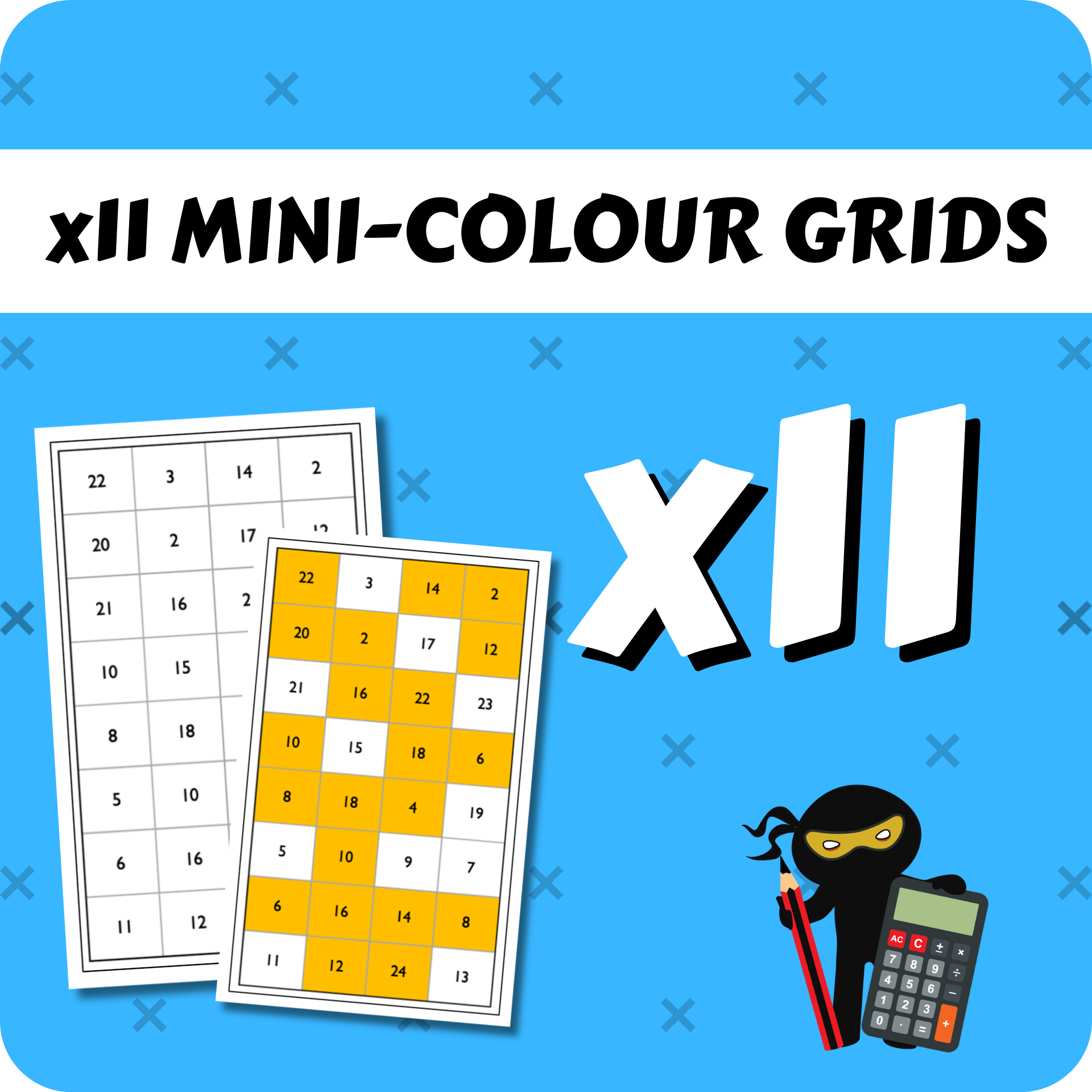 Times Table Mini-Colour Grids x11