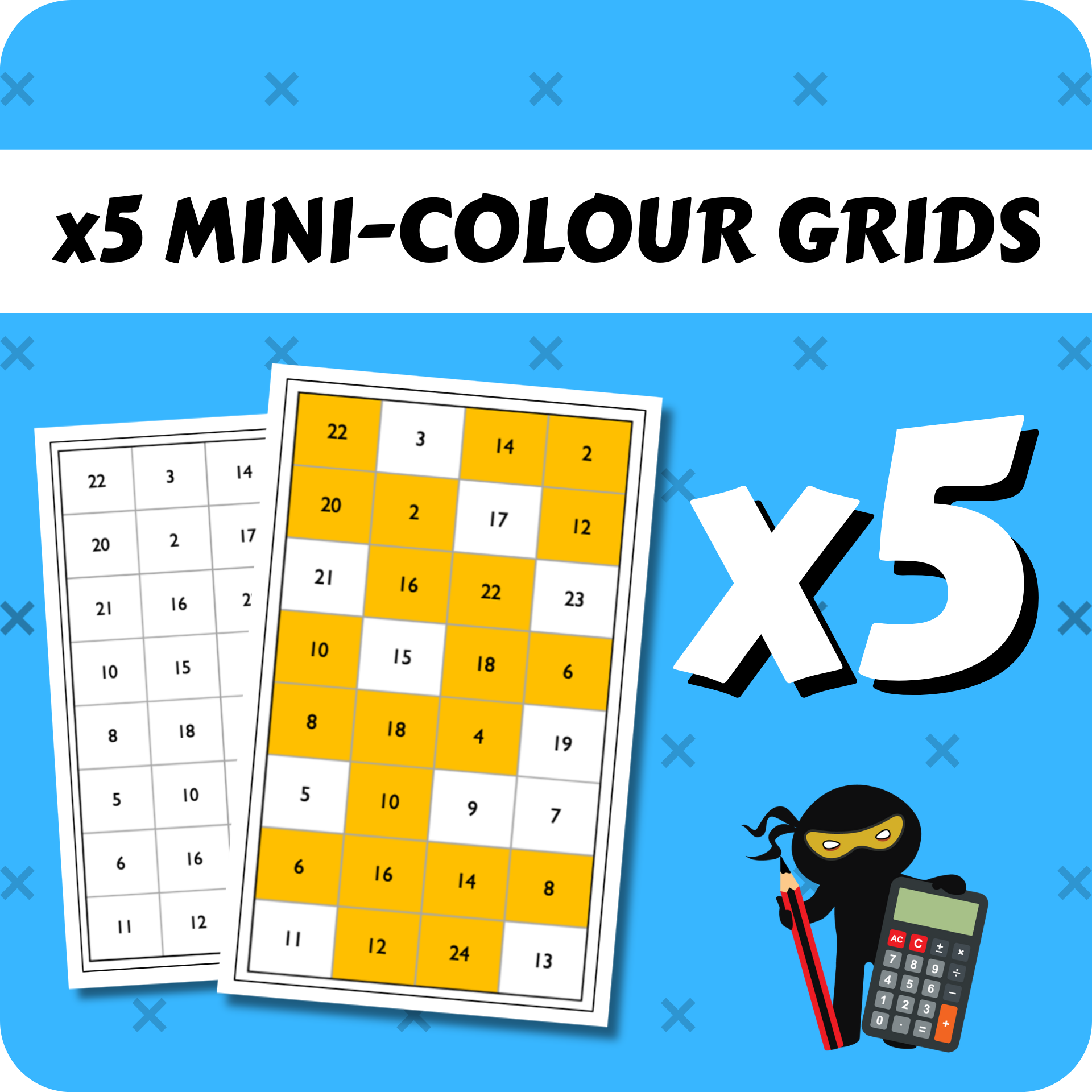 Times Table Mini-Colour Grids x5