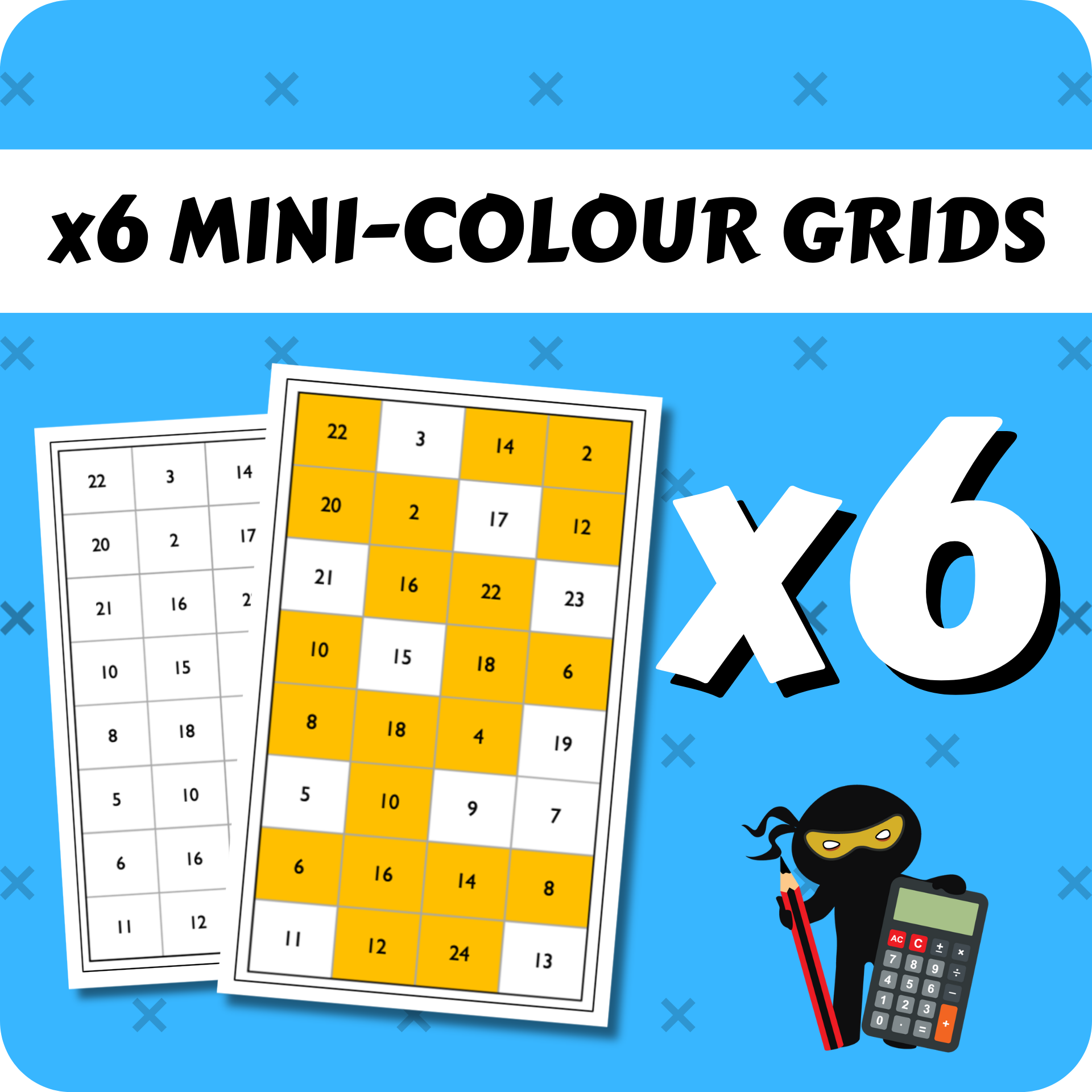 Times Table Mini-Colour Grids x6
