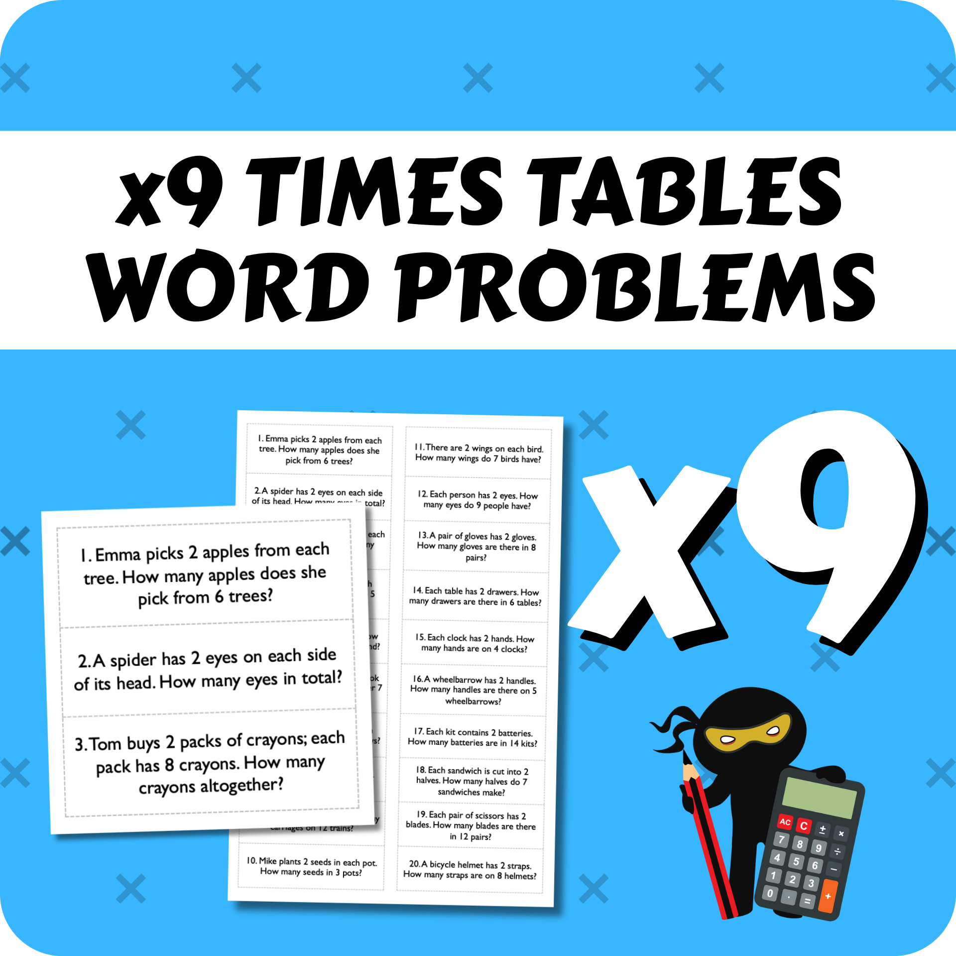 Times Table Word Problems x9
