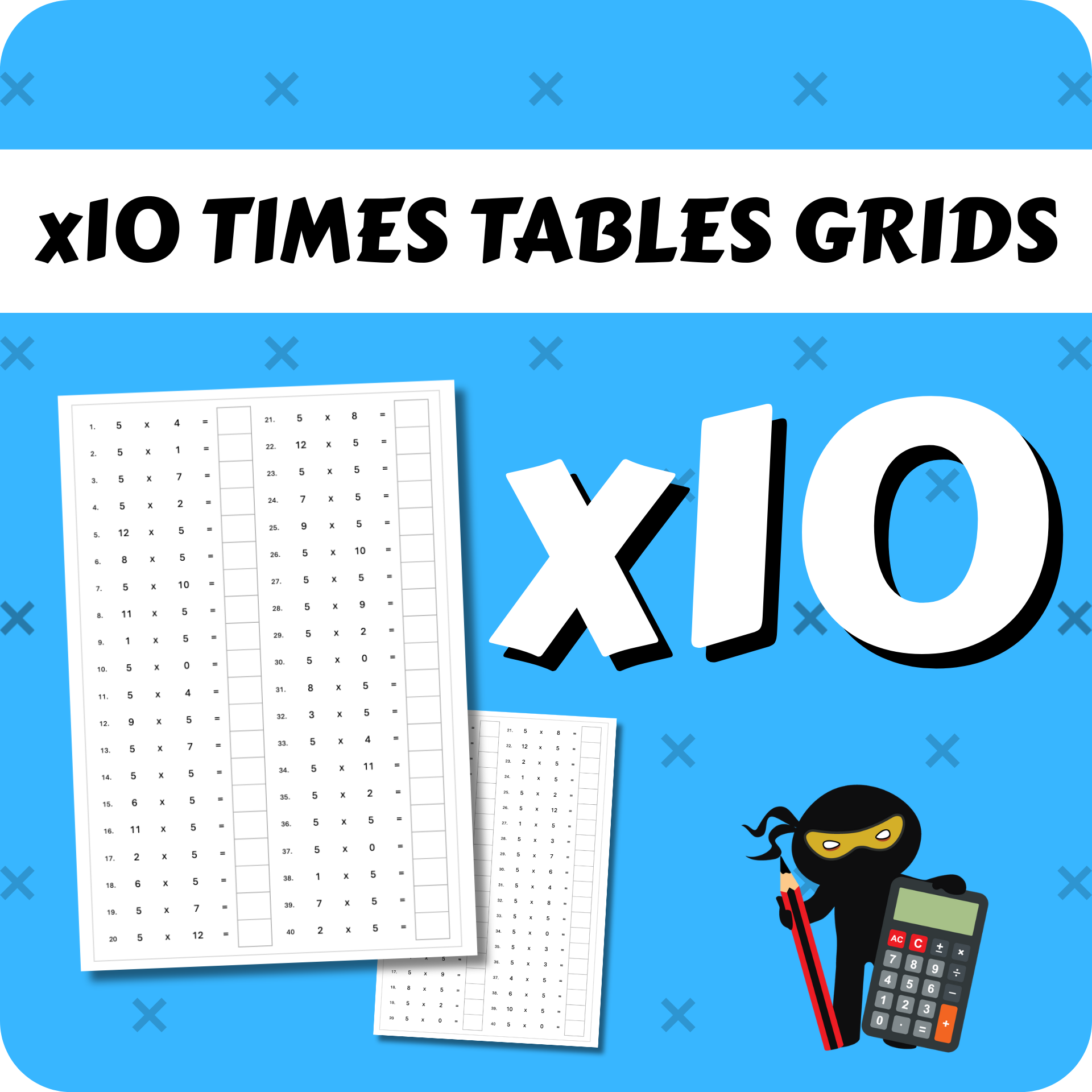 Times Table Grids x10