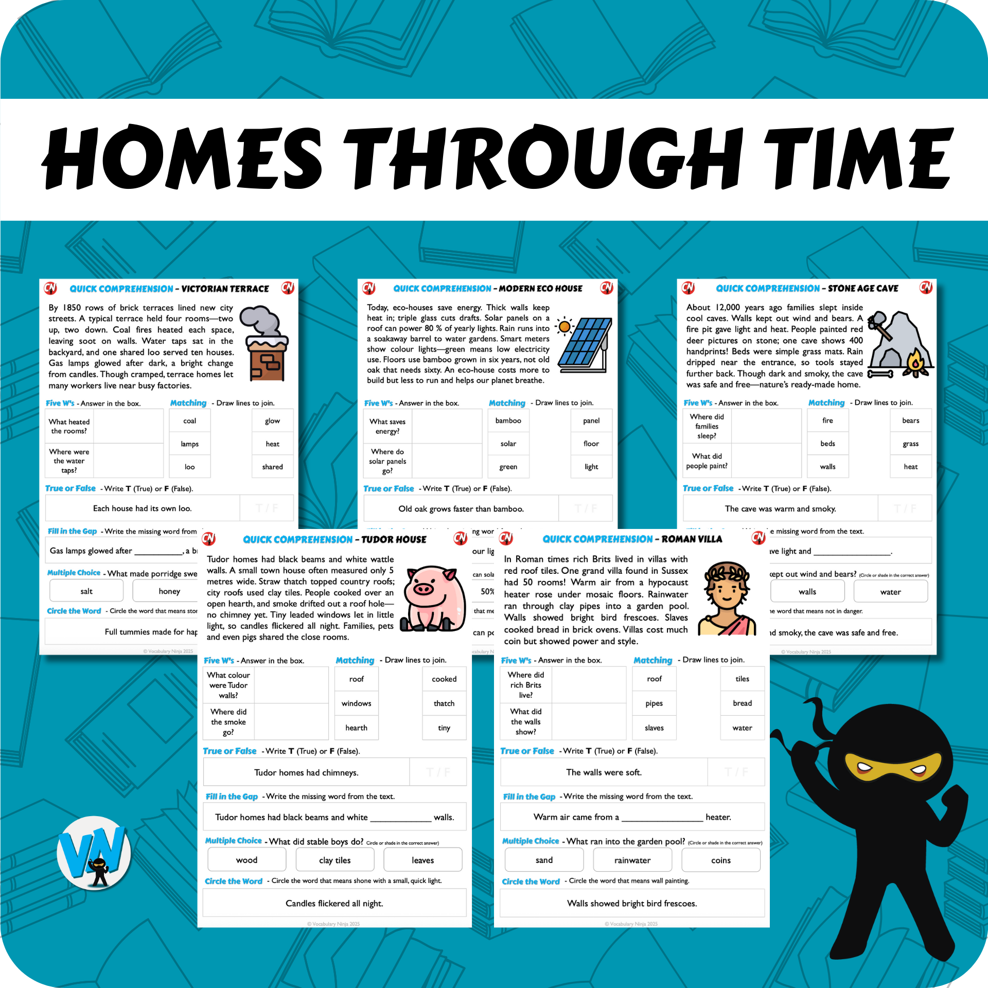 Quick Comprehension Topic Bundle - Y2 Homes Through Time