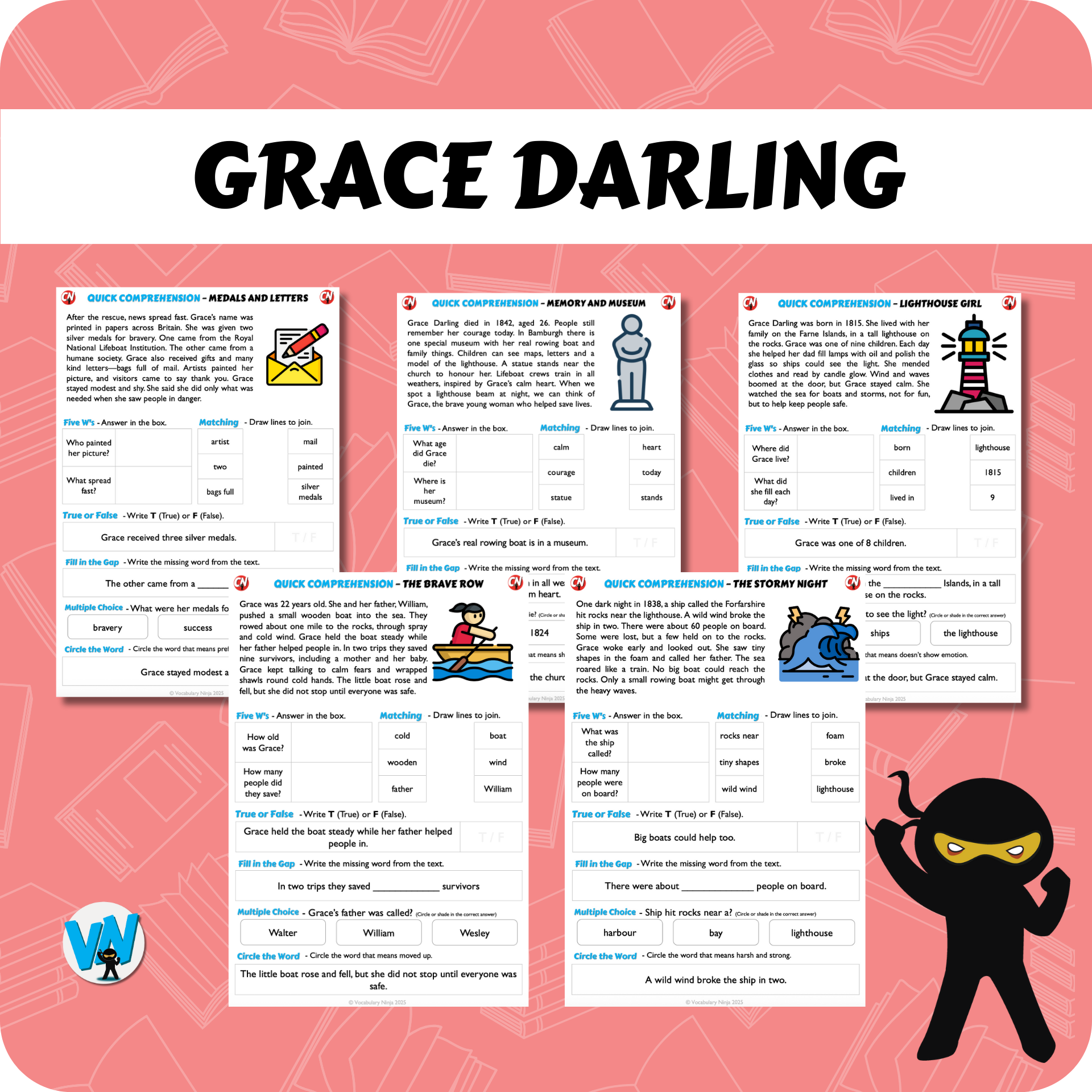 Quick Comprehension Topic Bundle - Y2 Grace Darling