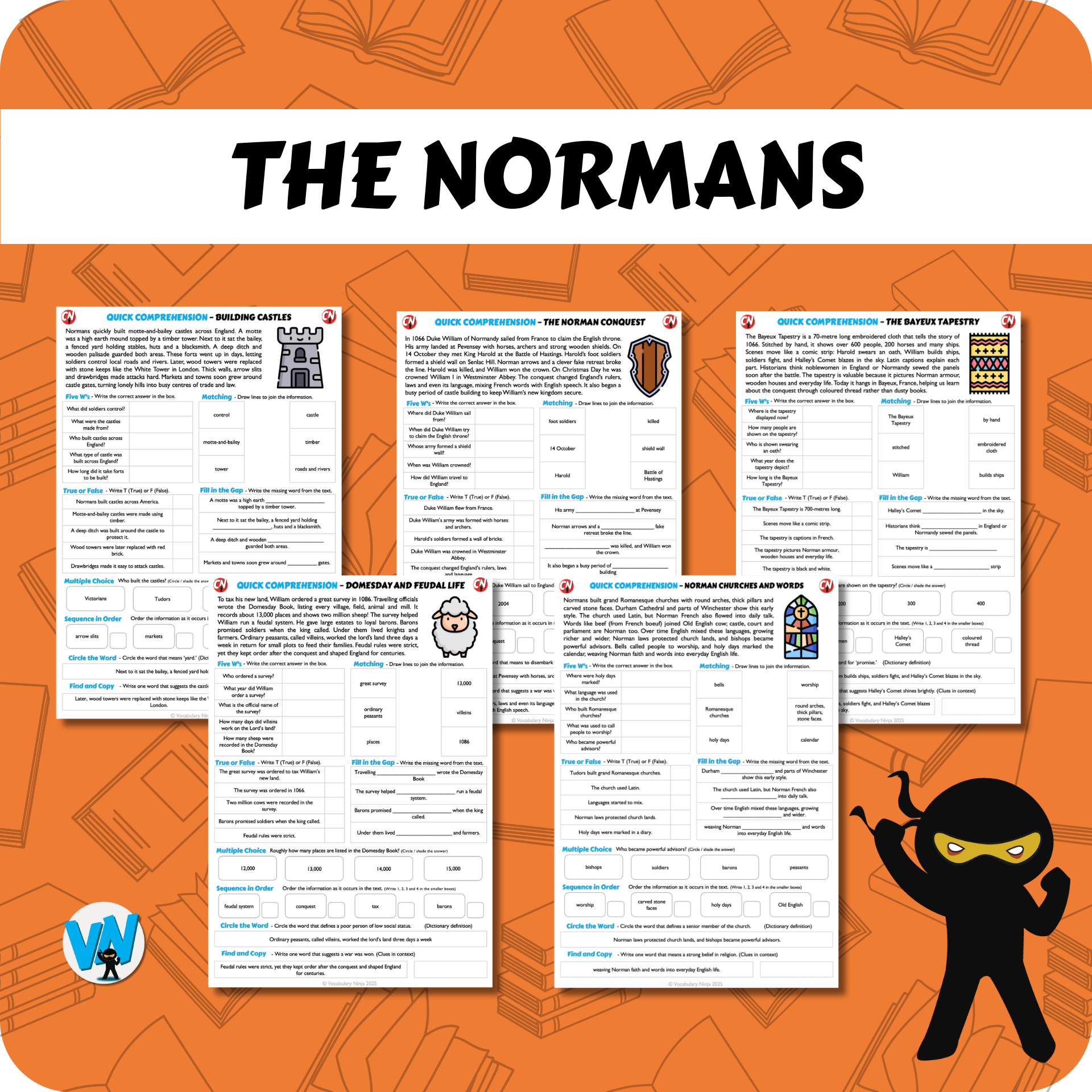 Quick Comprehension Topic Bundle - Y4 The Normans