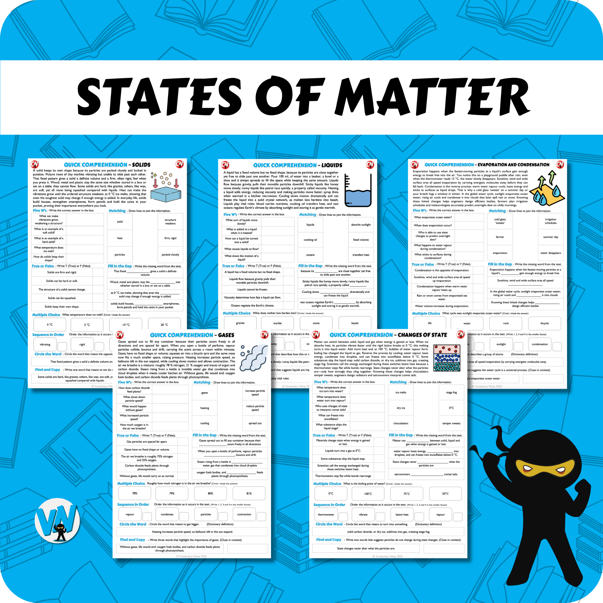 Quick Comprehension Topic Bundle - Y4 States of Matter