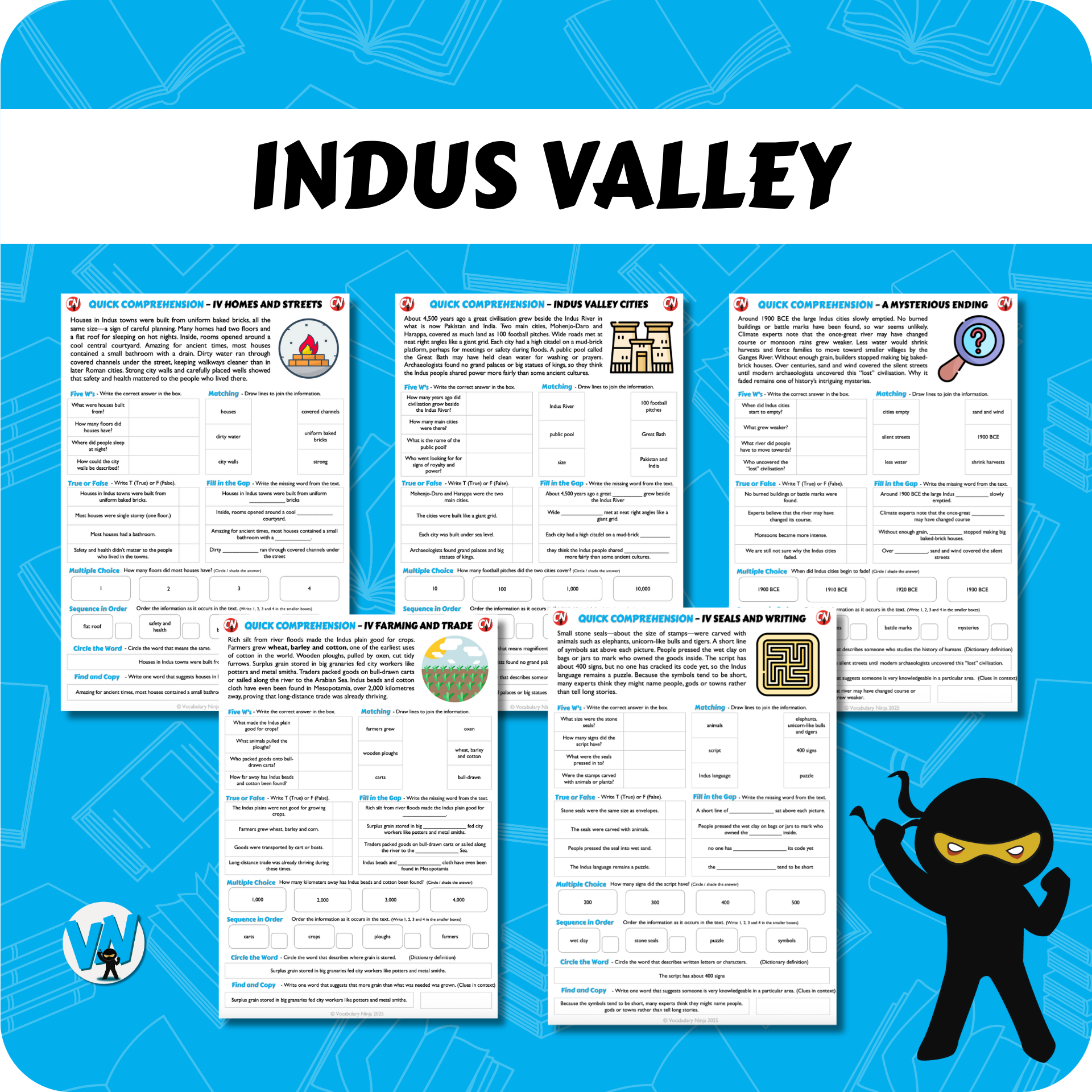 Quick Comprehension Topic Bundle - Y3 Indus Valley
